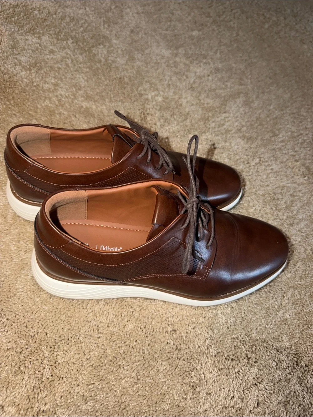 Men's Brown Leatherr Casual Lace-Up Shoes by Nordstrom Rack (Ortholite)